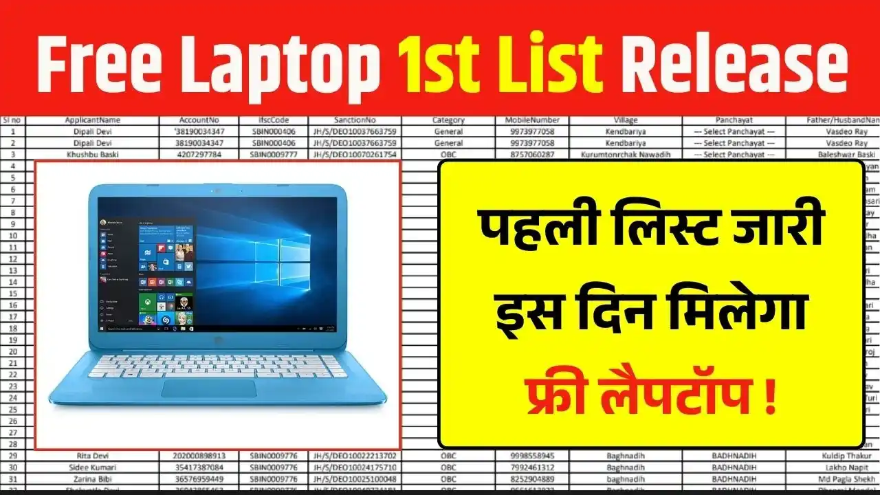 Free Laptop 1st List Release